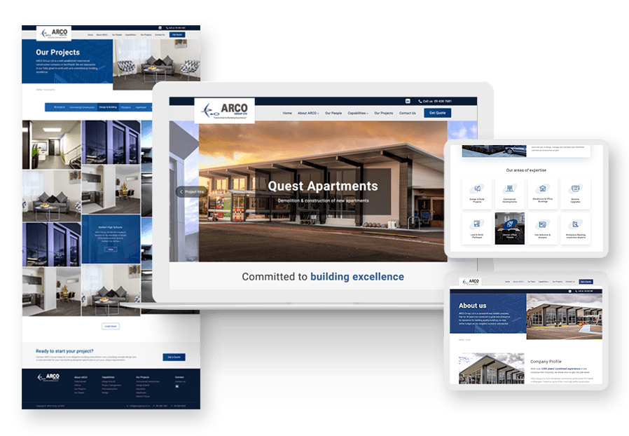 Bleng Team created the website for construction company ARCO to present their services